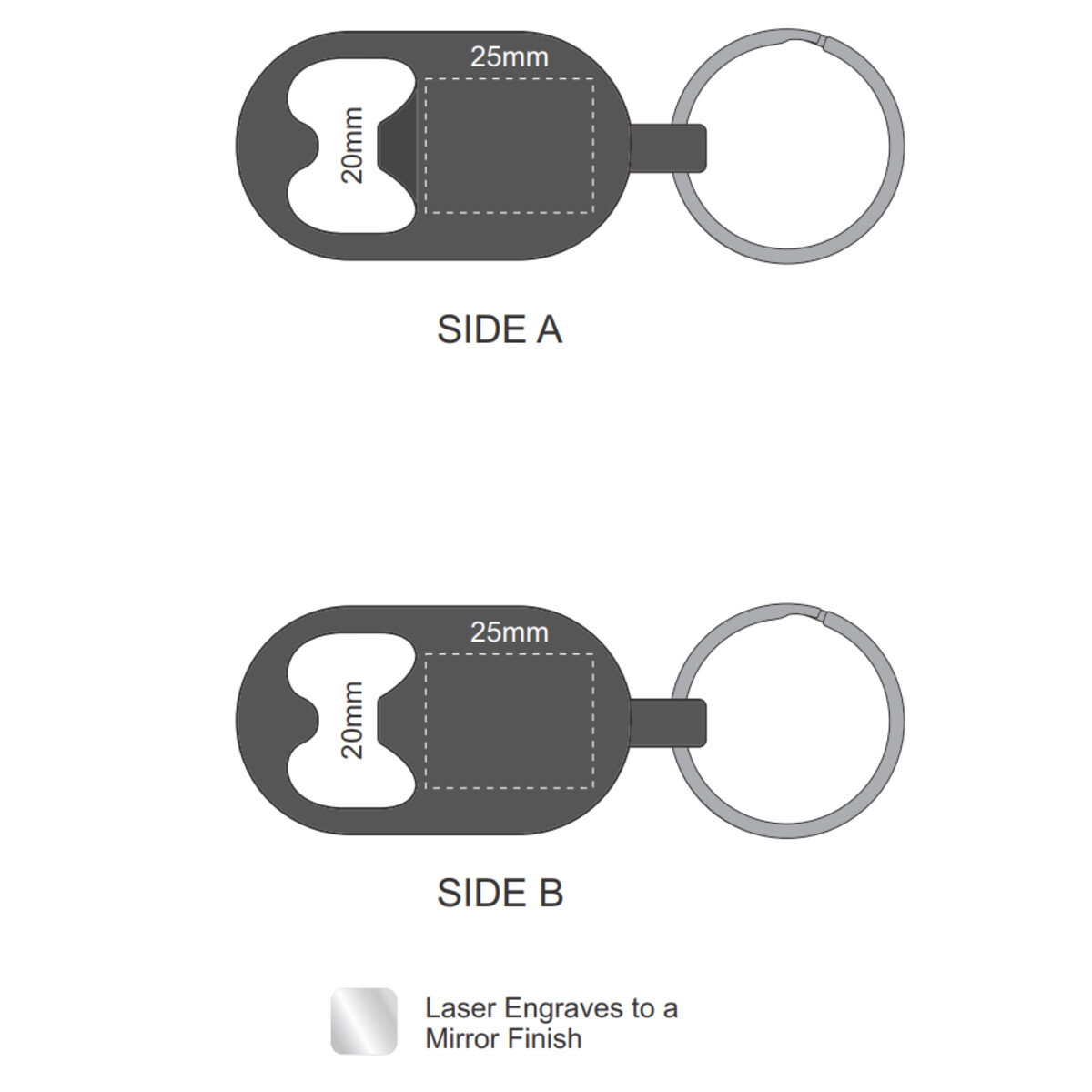 Laser Engraved Bottle Opener Keyring Engraved Keyring